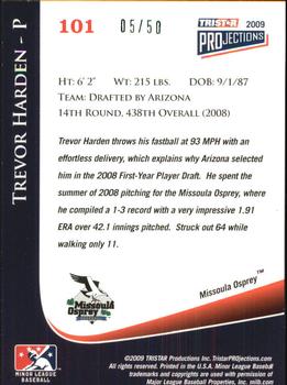 2009 TriStar PROjections - Green #101 Trevor Harden Back