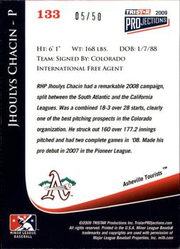 2009 TriStar PROjections - Green #133 Jhoulys Chacin Back