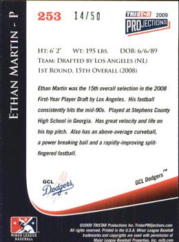 2009 TriStar PROjections - Green #253 Ethan Martin Back