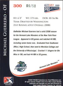 2009 TriStar PROjections - Green #300 Michael Guerrero Back
