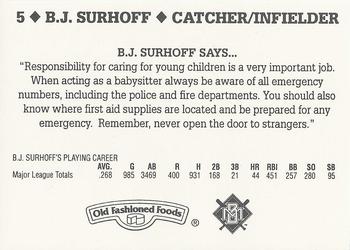 1995 Milwaukee Brewers Police - Eau Claire Police Department #NNO B.J. Surhoff Back