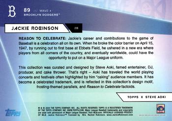 2020 Topps x Steve Aoki #89 Jackie Robinson Back