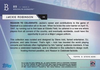 2020 Topps x Steve Aoki - Blue Frosting #89 Jackie Robinson Back