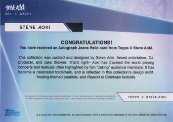 2020 Topps x Steve Aoki - Autograph Relic Rainbow Foilboard #SA1 Steve Aoki Back