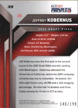 2009 TriStar Prospects Plus - Autographs #39 Jeffrey Kobernus Back