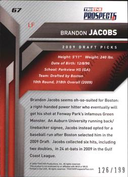2009 TriStar Prospects Plus - Autographs #67 Brandon Jacobs Back