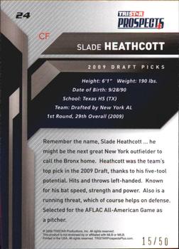 2009 TriStar Prospects Plus - Autographs Gold #24a Slade Heathcott Back
