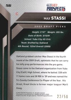 2009 TriStar Prospects Plus - Autographs Gold #56 Max Stassi Back