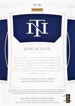 2020 Panini National Treasures - Holo Silver #35 Jose Altuve Back