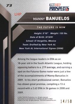 2009 TriStar Prospects Plus - Gold #73 Manny Banuelos Back
