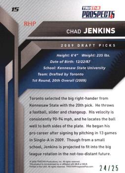 2009 TriStar Prospects Plus - Green #15 Chad Jenkins Back