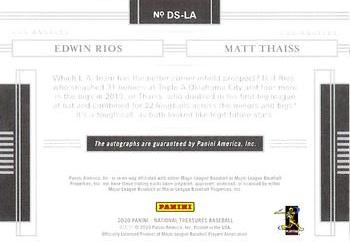 2020 Panini National Treasures - Dual Signatures Holo Gold #DS-LA Matt Thaiss / Edwin Rios Back