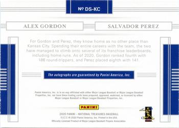 2020 Panini National Treasures - Dual Signatures Holo Gold #DS-KC Alex Gordon / Salvador Perez Back