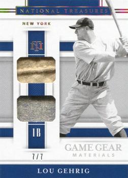 2020 Panini National Treasures - Game Gear Dual Materials Holo Gold #GGM-LG Lou Gehrig Front