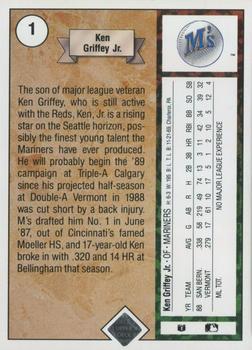 2009 Upper Deck - 1989 20th Anniversary Buybacks #1 Ken Griffey Jr. Back