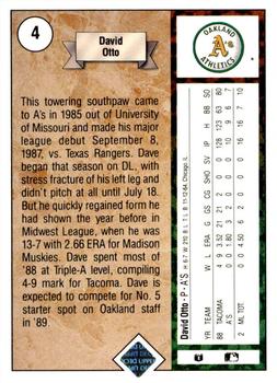2009 Upper Deck - 1989 20th Anniversary Buybacks #4 Dave Otto Back