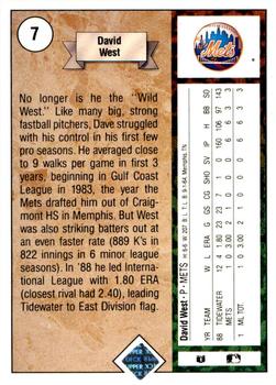 2009 Upper Deck - 1989 20th Anniversary Buybacks #7 Dave West Back
