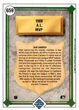2009 Upper Deck - 1989 20th Anniversary Buybacks #659 Jose Canseco Back