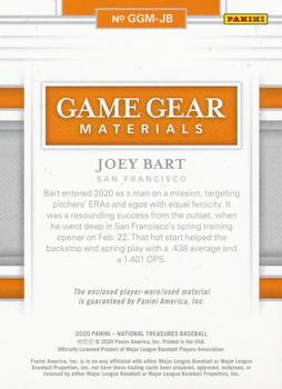 2020 Panini National Treasures - Game Gear Triple Materials #GGM-JB Joey Bart Back
