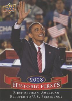 2009 Upper Deck - Historic Firsts #HF-1 First African-American Elected to U.S. Presidency (Barack Obama) Front