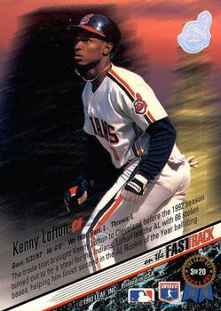 1993 Leaf - On the Fast Track #3 Kenny Lofton Back