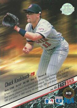 1993 Leaf - On the Fast Track #6 Chuck Knoblauch Back