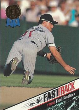1993 Leaf - On the Fast Track #6 Chuck Knoblauch Front