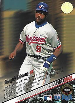 1993 Leaf - On the Fast Track #20 Marquis Grissom Back