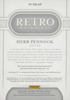 2020 Panini National Treasures - Retro Materials #RM-HP Herb Pennock Back