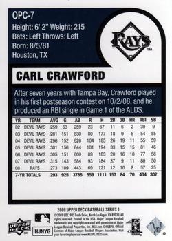 2009 Upper Deck - 1975 O-Pee-Chee Baseball #OPC-7 Carl Crawford Back