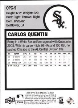 2009 Upper Deck - 1975 O-Pee-Chee Baseball #OPC-9 Carlos Quentin Back