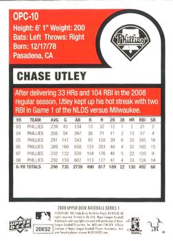 2009 Upper Deck - 1975 O-Pee-Chee Baseball #OPC-10 Chase Utley Back