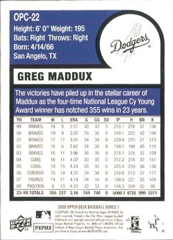 2009 Upper Deck - 1975 O-Pee-Chee Baseball #OPC-22 Greg Maddux Back