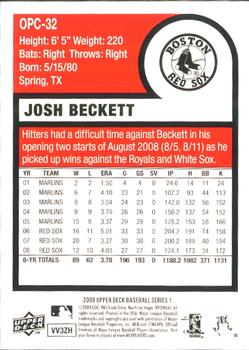 2009 Upper Deck - 1975 O-Pee-Chee Baseball #OPC-32 Josh Beckett Back