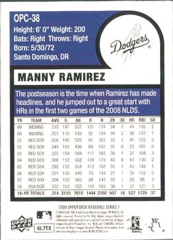 2009 Upper Deck - 1975 O-Pee-Chee Baseball #OPC-38 Manny Ramirez Back