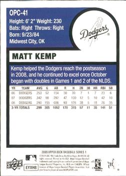 2009 Upper Deck - 1975 O-Pee-Chee Baseball #OPC-41 Matt Kemp Back