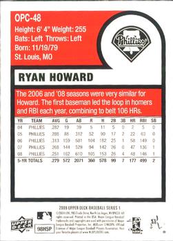 2009 Upper Deck - 1975 O-Pee-Chee Baseball #OPC-48 Ryan Howard Back