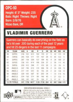 2009 Upper Deck - 1975 O-Pee-Chee Baseball #OPC-50 Vladimir Guerrero Back