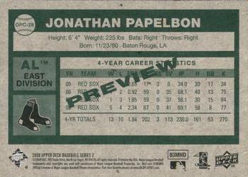 2009 Upper Deck - O-Pee-Chee 1977 Preview #OPC-28 Jonathan Papelbon Back