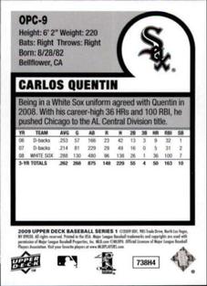 2009 Upper Deck - 1975 O-Pee-Chee Baseball Mini #OPC-9 Carlos Quentin Back