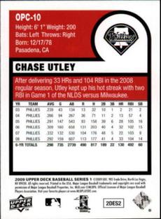 2009 Upper Deck - 1975 O-Pee-Chee Baseball Mini #OPC-10 Chase Utley Back