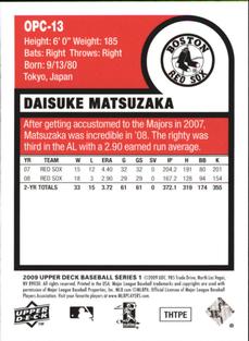 2009 Upper Deck - 1975 O-Pee-Chee Baseball Mini #OPC-13 Daisuke Matsuzaka Back