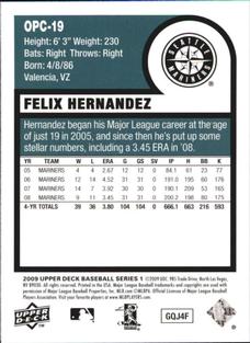 2009 Upper Deck - 1975 O-Pee-Chee Baseball Mini #OPC-19 Felix Hernandez Back