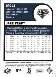 2009 Upper Deck - 1975 O-Pee-Chee Baseball Mini #OPC-25 Jake Peavy Back
