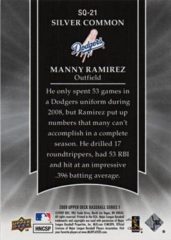 2009 Upper Deck - StarQuest Silver Common #SQ-21 Manny Ramirez Back