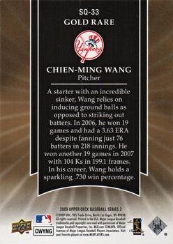 2009 Upper Deck - StarQuest Gold Rare #SQ-33 Chien-Ming Wang Back