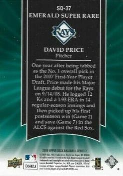 2009 Upper Deck - StarQuest Emerald Super Rare #SQ-37 David Price Back