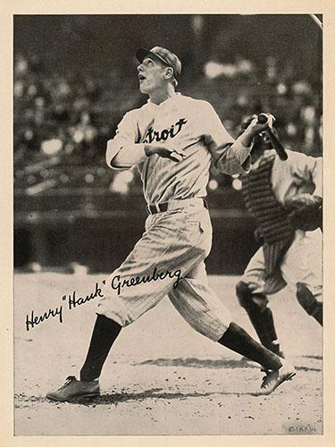 1935 National Chicle Glossy Premiums (R311-1) #NNO Hank Greenberg Front