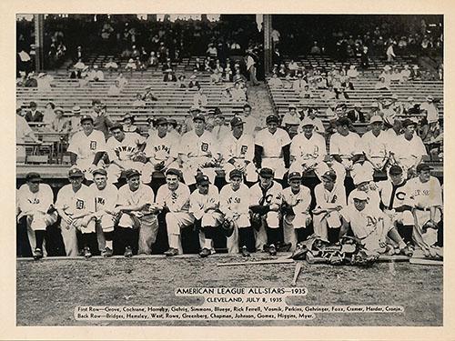 1935 National Chicle Glossy Premiums (R311-1) #NNO 1935 American League All-Stars Front