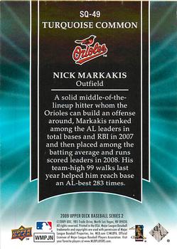 2009 Upper Deck - StarQuest Turquoise Common #SQ-49 Nick Markakis Back